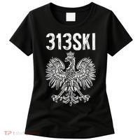313SKI Detroit Michigan Area Code 313 Polish Pride Women's T-Shirt thumb 0