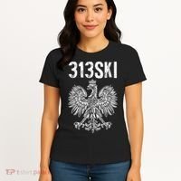313SKI Detroit Michigan Area Code 313 Polish Pride Women's T-Shirt thumb 4