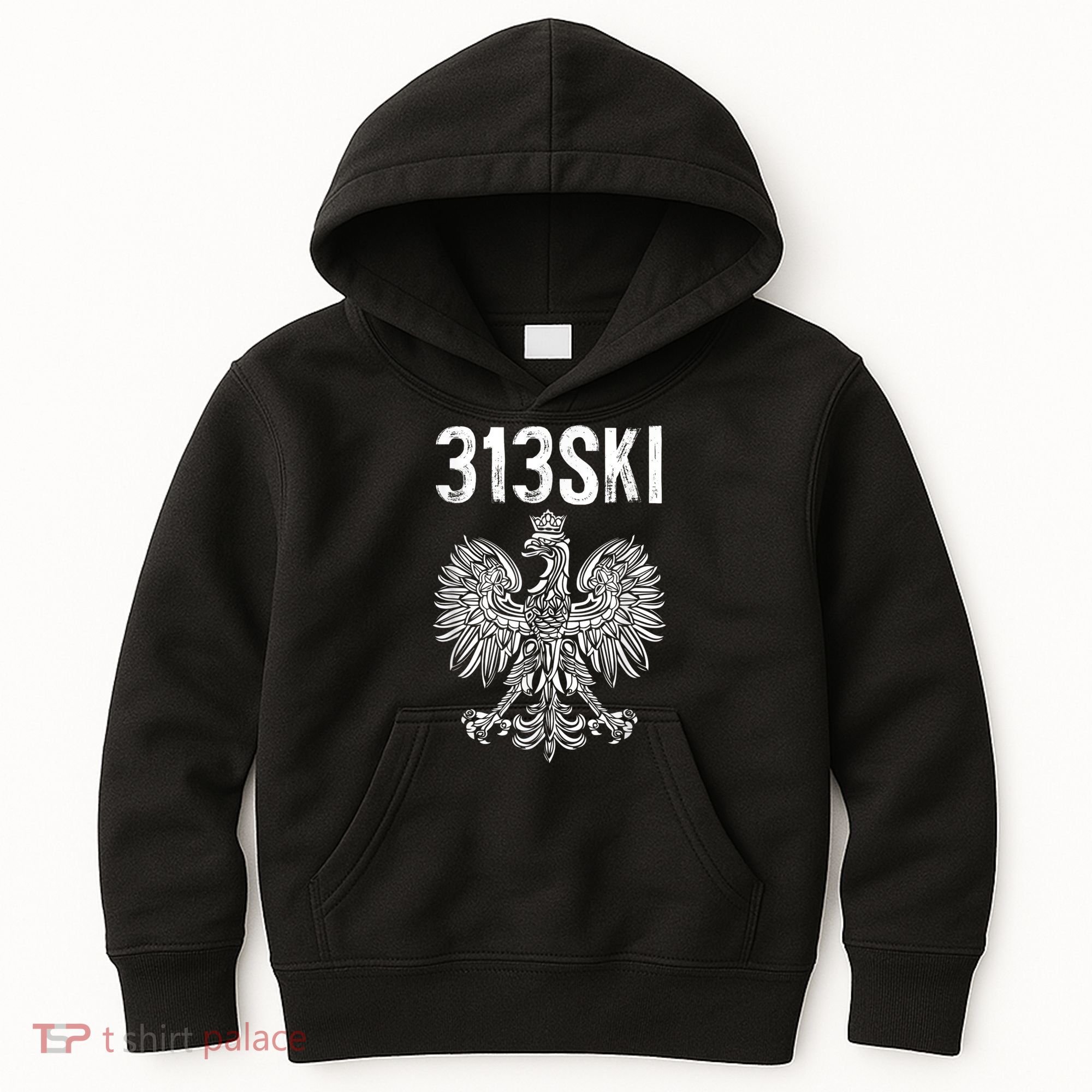 313SKI Detroit Michigan Area Code 313 Polish Pride Kids Hoodie