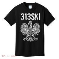 313SKI Detroit Michigan Area Code 313 Polish Pride Kids T-Shirt thumb 0