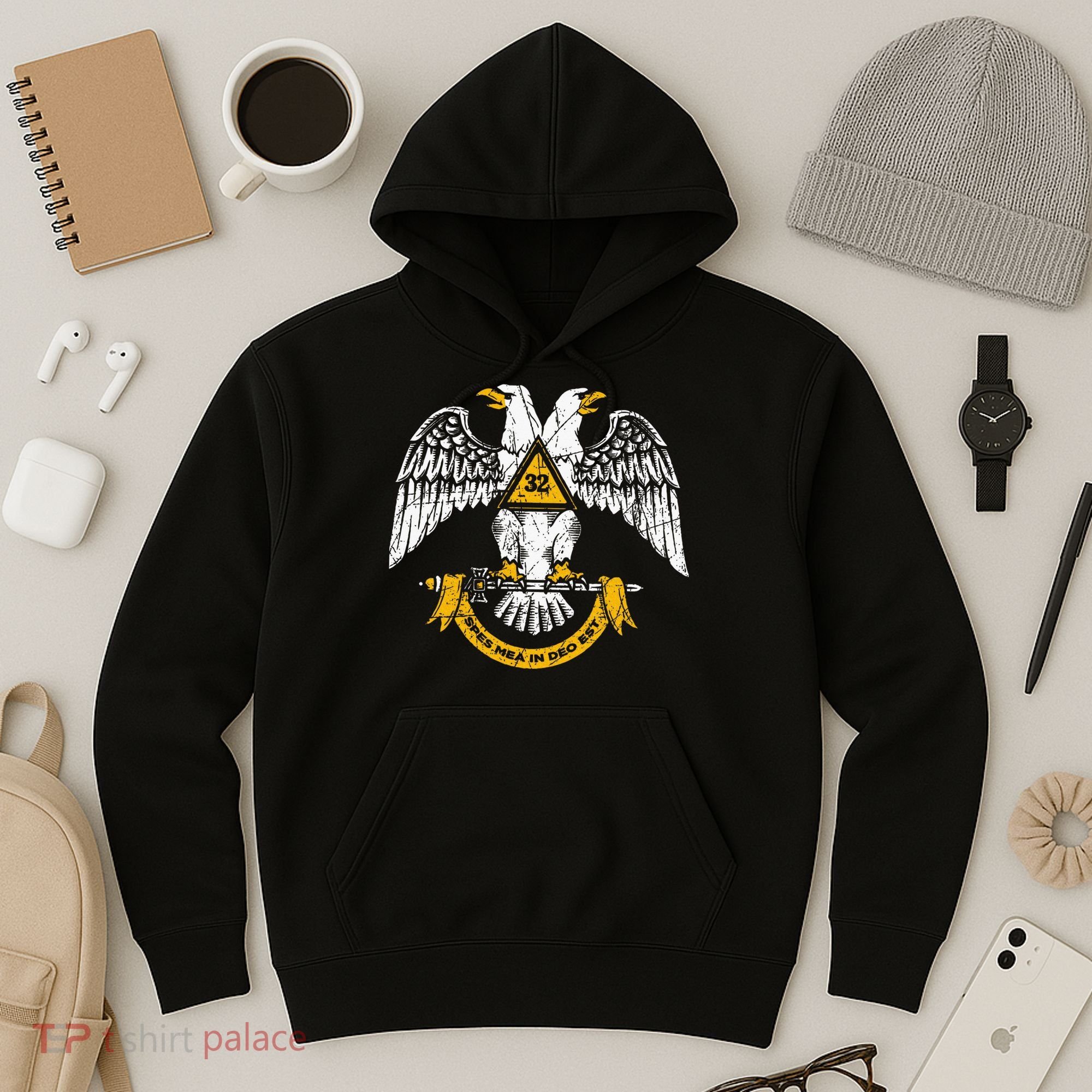 32nd Degree Masonic Scottish Rite Wings Down Hoodie
