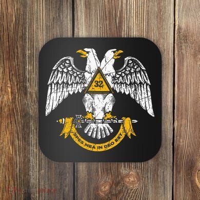 32nd Degree Masonic Scottish Rite Wings Down Coaster