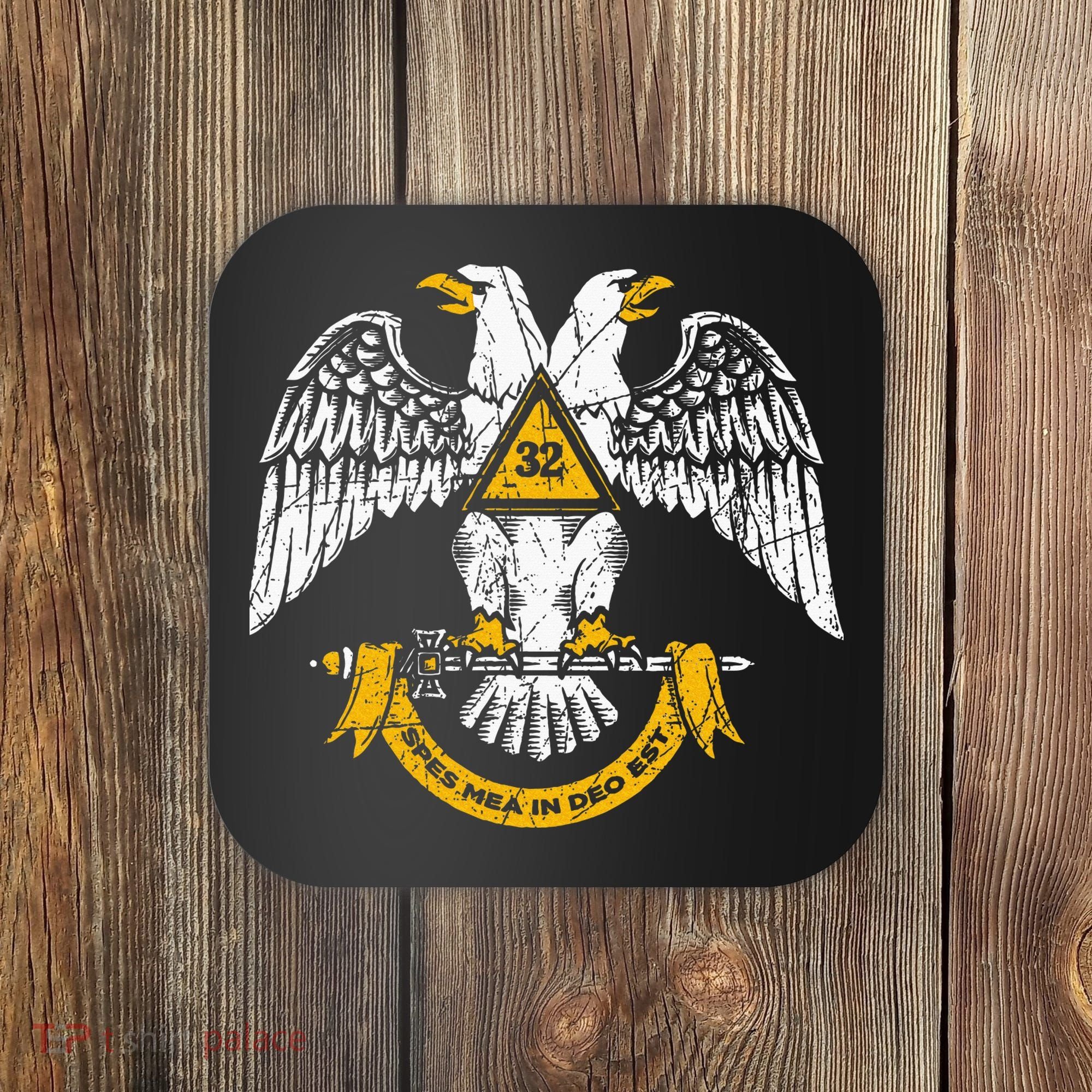 32nd Degree Masonic Scottish Rite Wings Down Coaster
