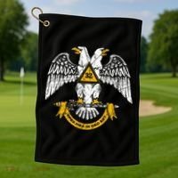 32nd Degree Masonic Scottish Rite Wings Down Golf Towel thumb 1