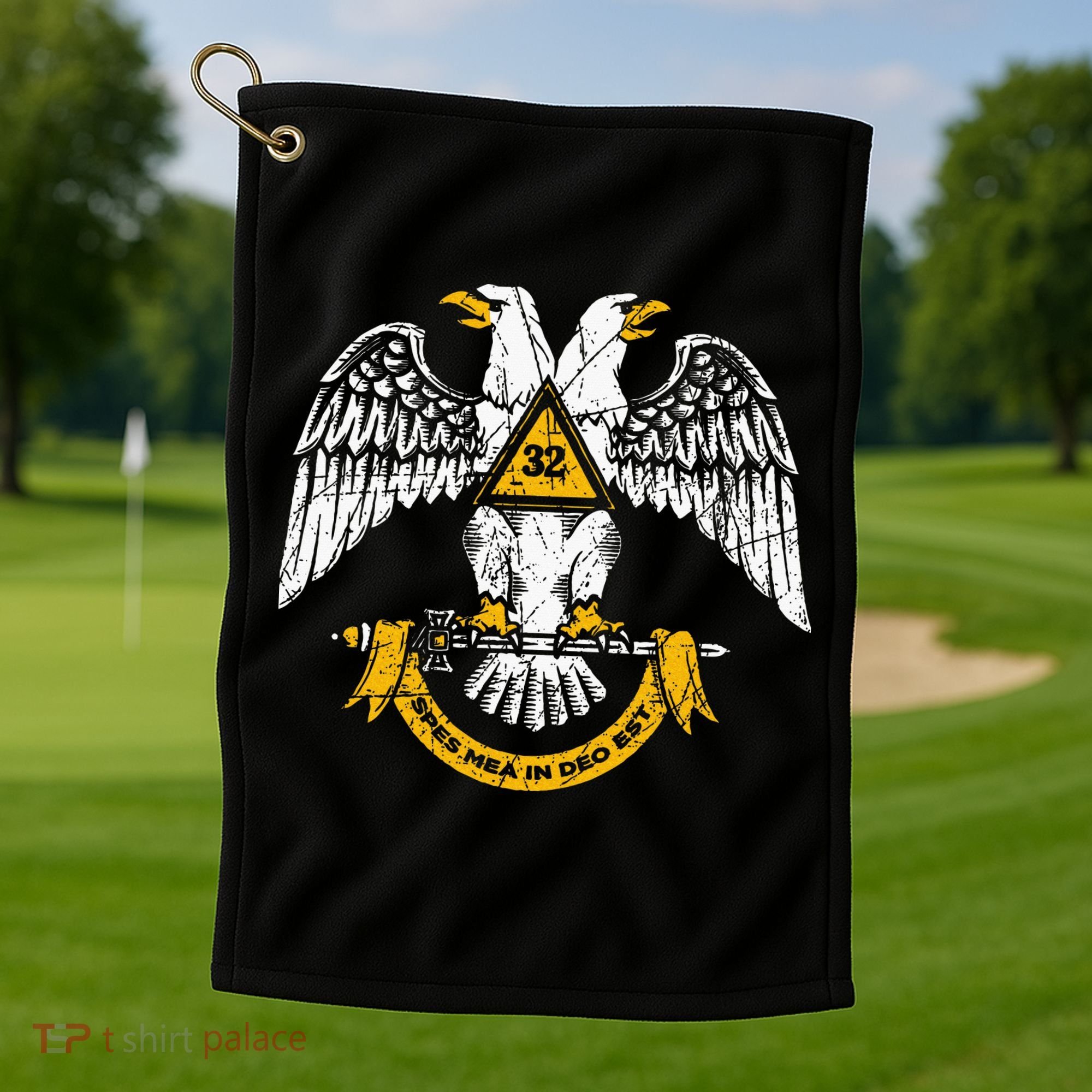 32nd Degree Masonic Scottish Rite Wings Down Golf Towel