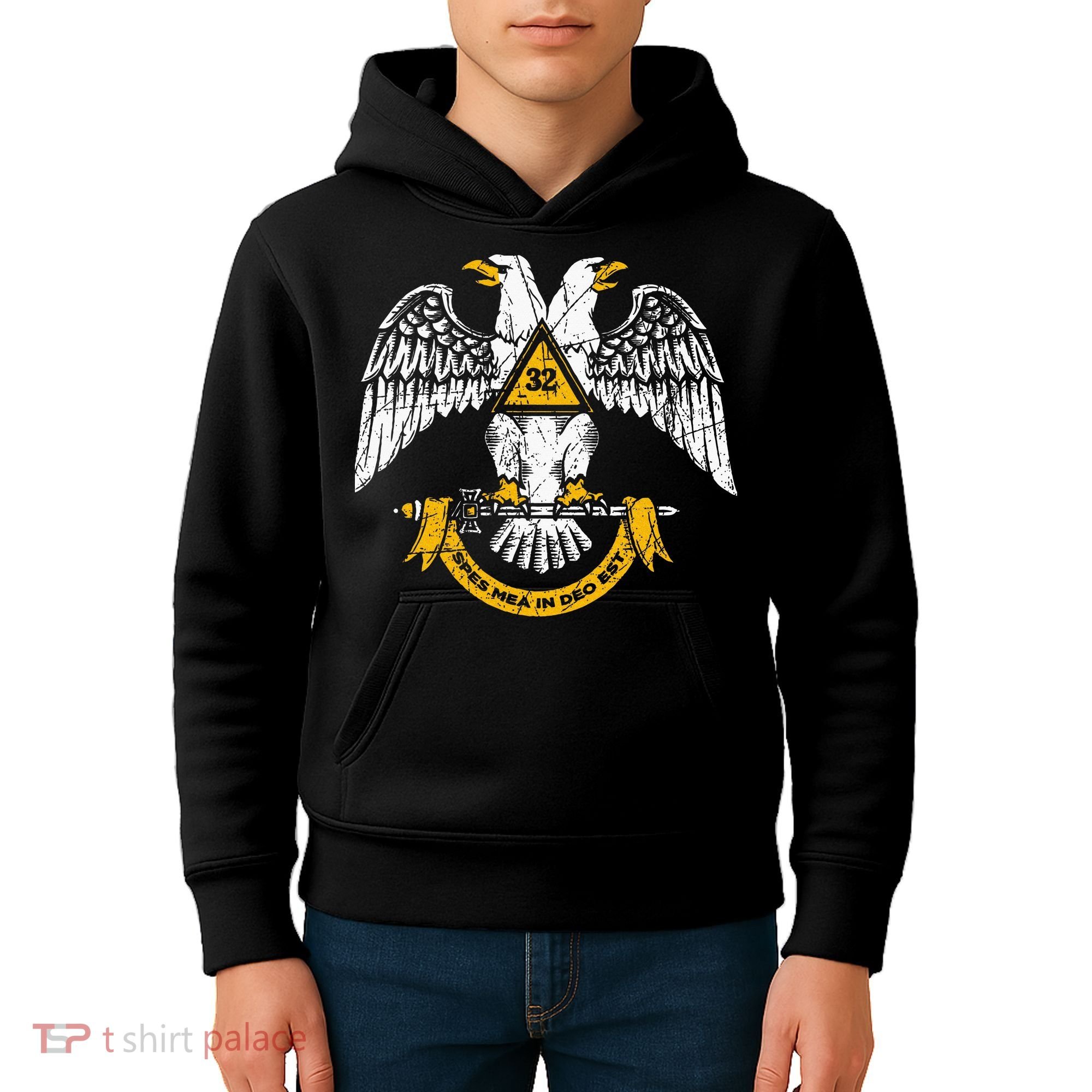 32nd Degree Masonic Scottish Rite Wings Down Kids Hoodie