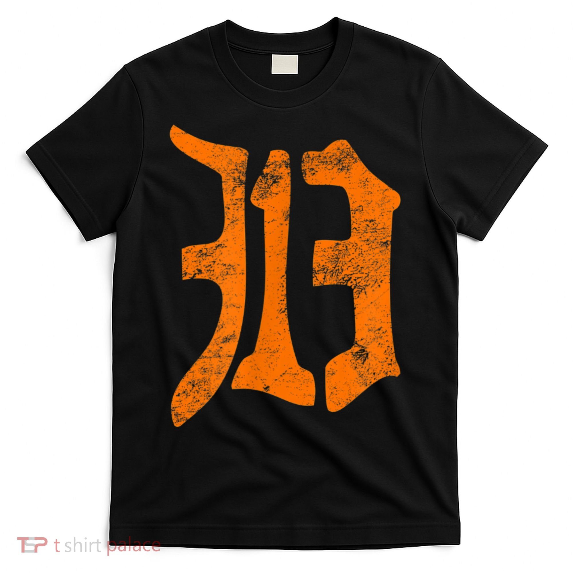 313 Detroit Michigan Vintage Old English D Area Code T-Shirt