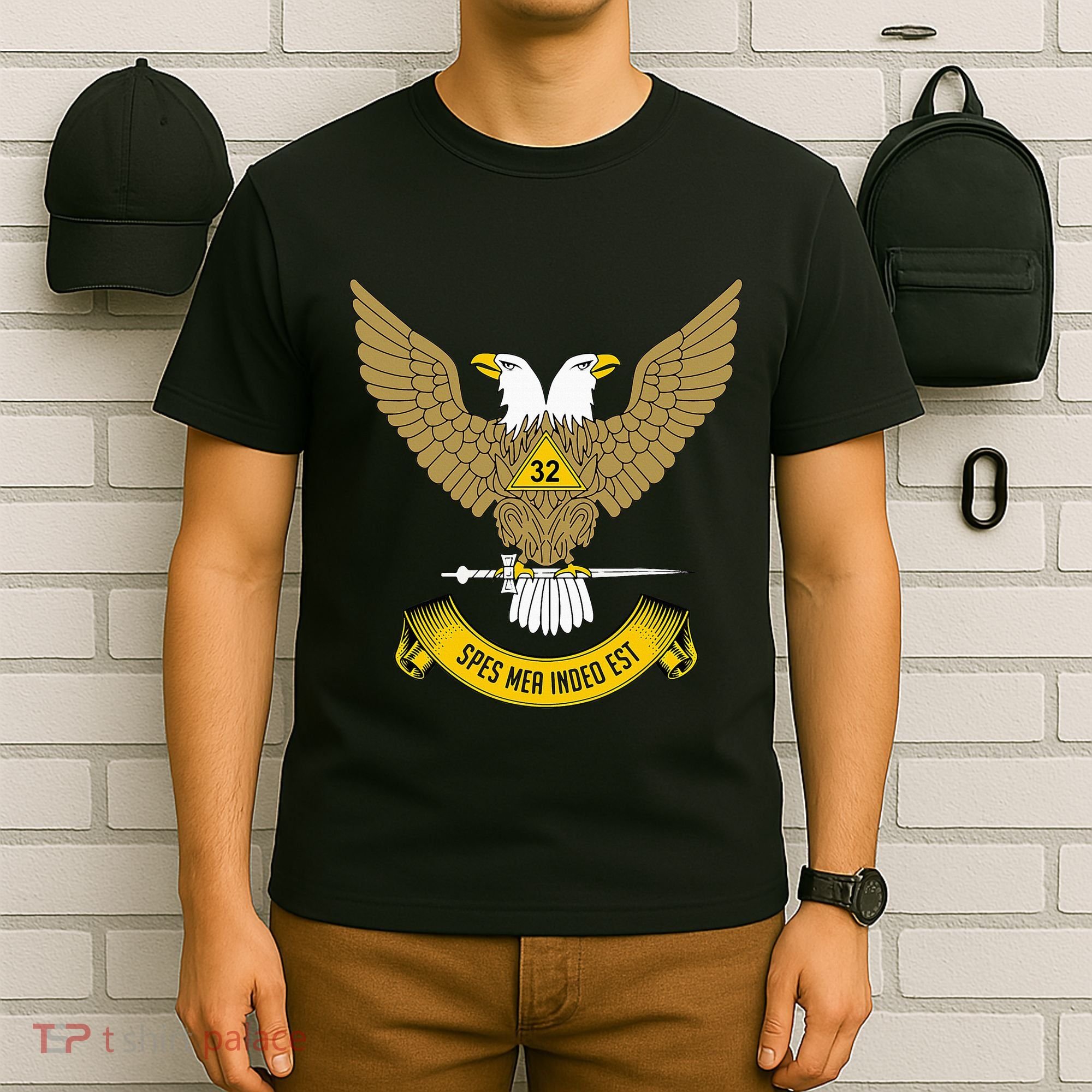 32nd Degree Mason Scottish Rite Wings Up Doubleheaded Eagle T-Shirt