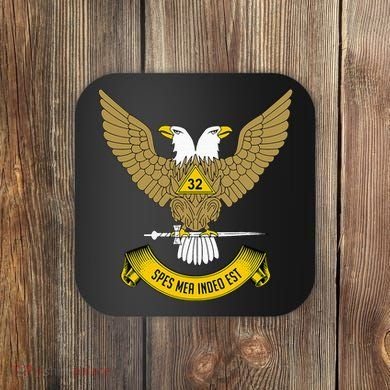 32nd Degree Mason Scottish Rite Wings Up Doubleheaded Eagle Coaster
