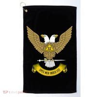 32nd Degree Mason Scottish Rite Wings Up Doubleheaded Eagle Golf Towel thumb 0
