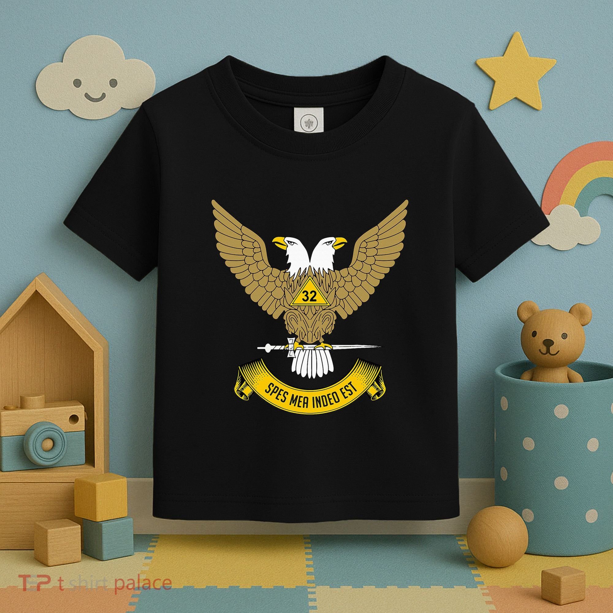 32nd Degree Mason Scottish Rite Wings Up Doubleheaded Eagle Toddler T-Shirt