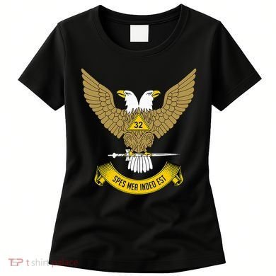 32nd Degree Mason Scottish Rite Wings Up Doubleheaded Eagle Women's T-Shirt