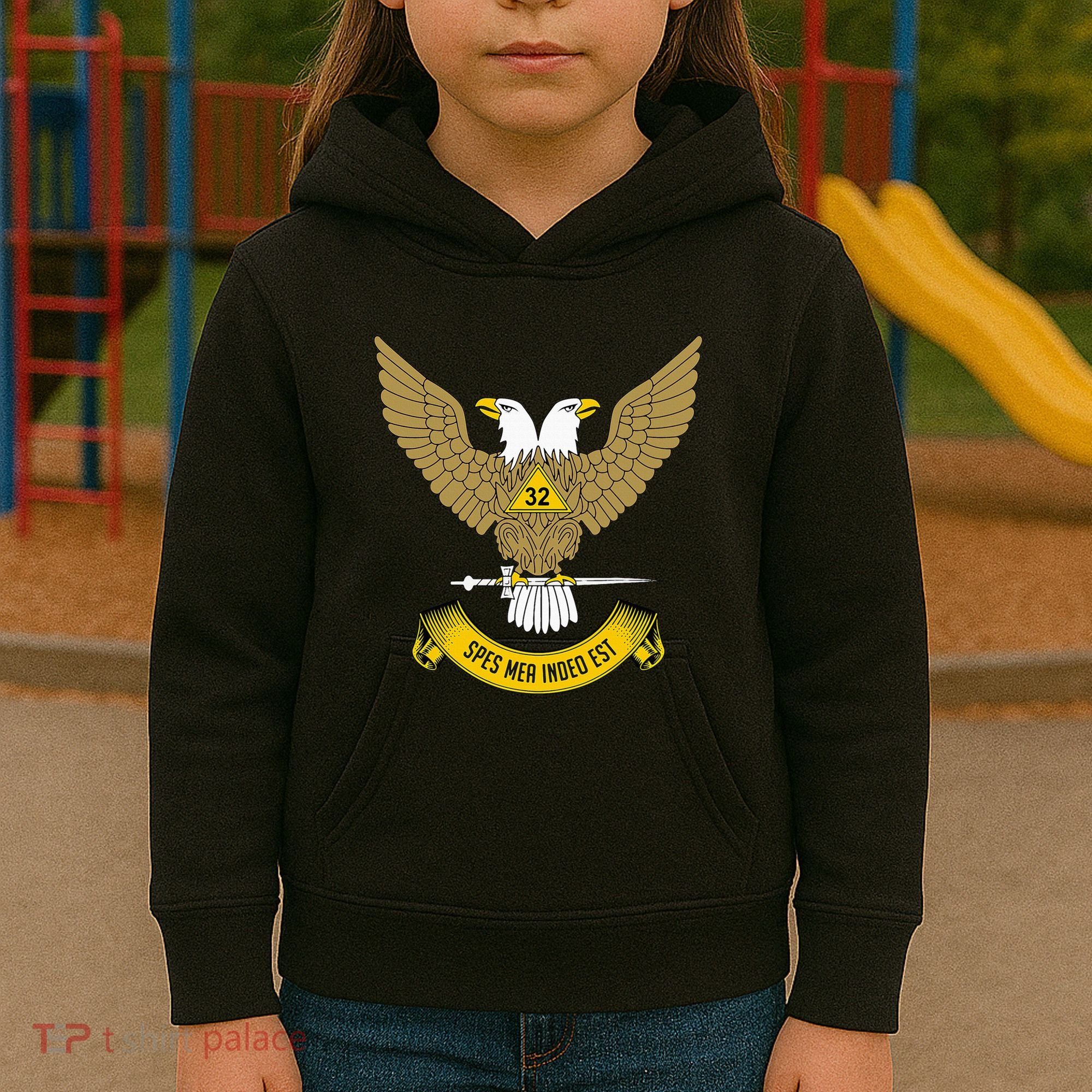 32nd Degree Mason Scottish Rite Wings Up Doubleheaded Eagle Kids Hoodie