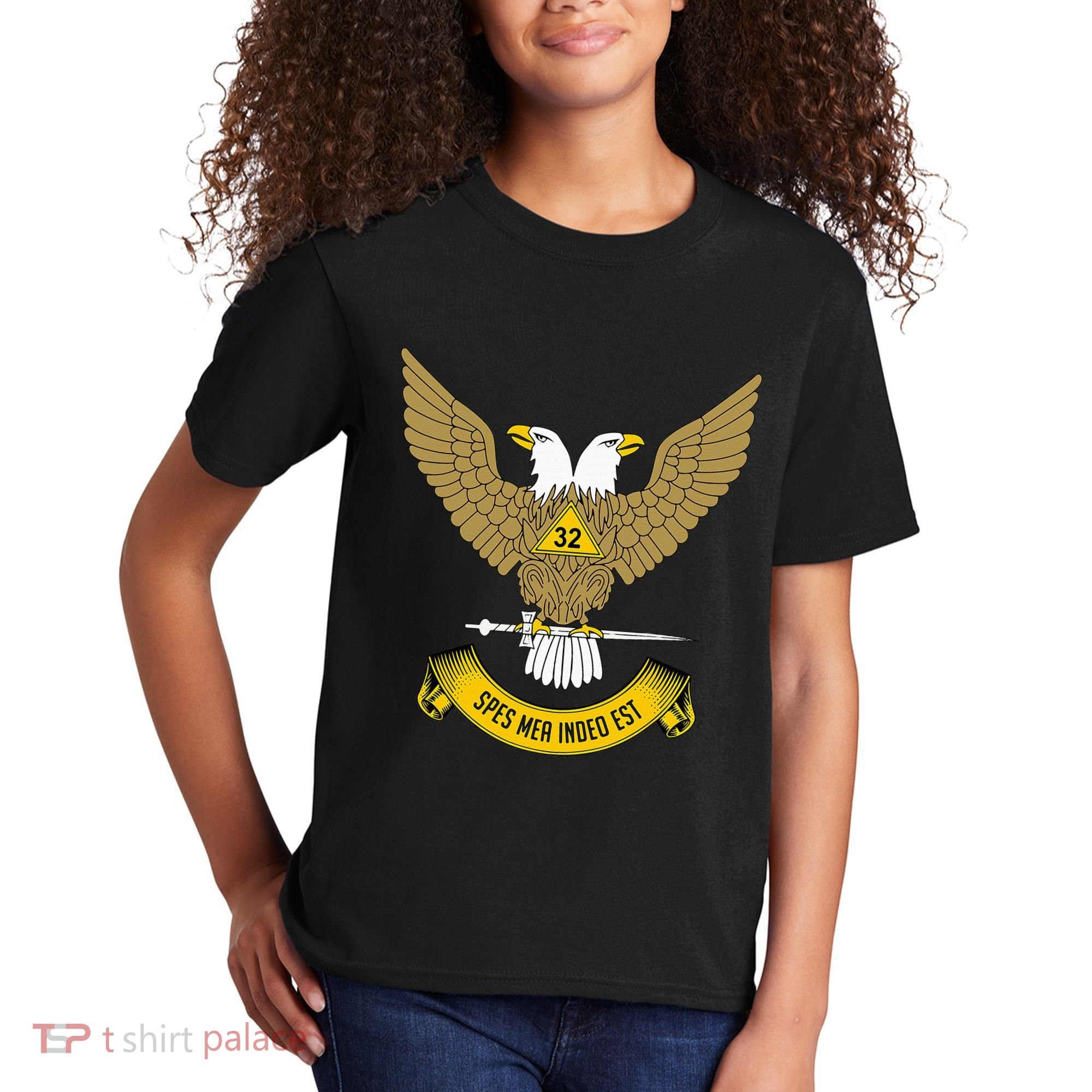 32nd Degree Mason Scottish Rite Wings Up Doubleheaded Eagle Kids T-Shirt