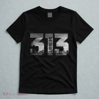 313 Detroit Michigan Area Code Pride Skyline Vintage T-Shirt thumb 5