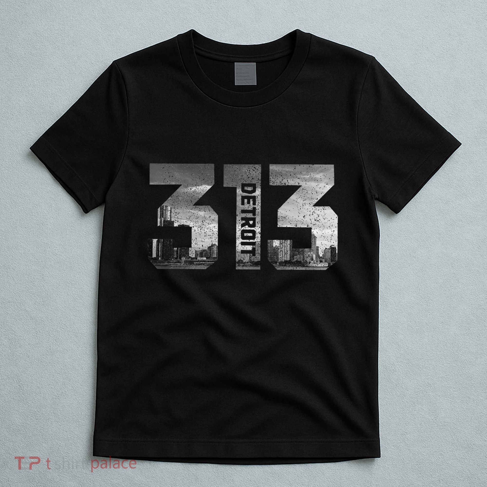 313 Detroit Michigan Area Code Pride Skyline Vintage T-Shirt