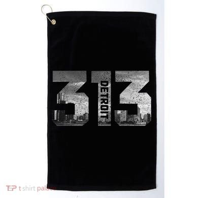 313 Detroit Michigan Area Code Pride Skyline Vintage Golf Towel