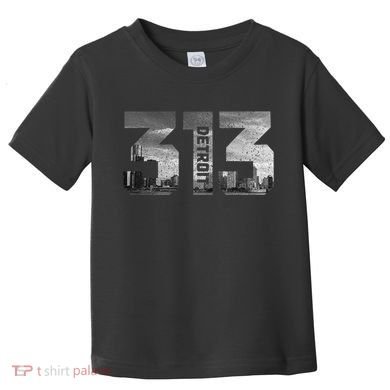 313 Detroit Michigan Area Code Pride Skyline Vintage Toddler T-Shirt
