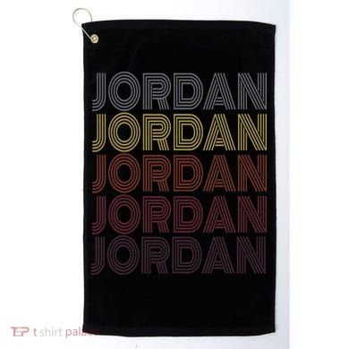 365 First Name Jordan Retro Pattern Vintage Style Golf Towel