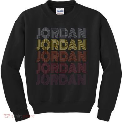365 First Name Jordan Retro Pattern Vintage Style Kids Sweatshirt