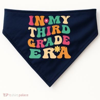 3rd Grade Back To School Retro In My Third Grade Era Teacher USA-Made Doggie Bandana