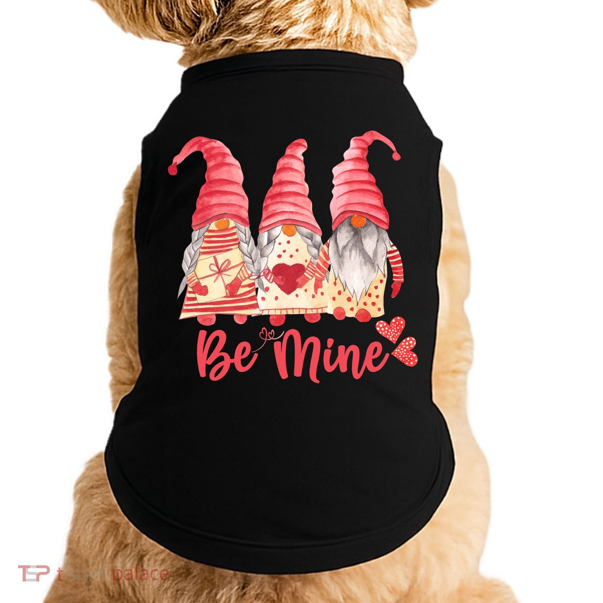 3 Gnomies Be Mine Gift For Valentine Day Doggie Tank