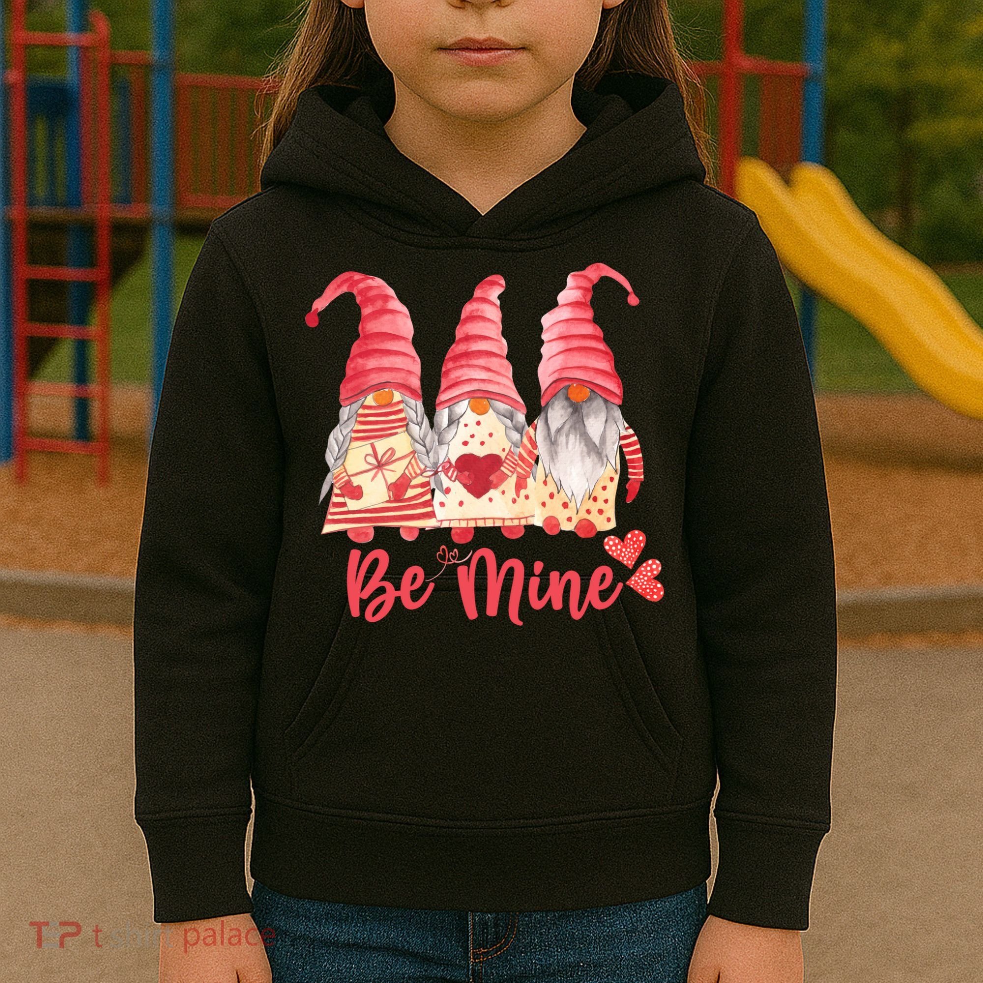 3 Gnomies Be Mine Gift For Valentine Day Kids Hoodie