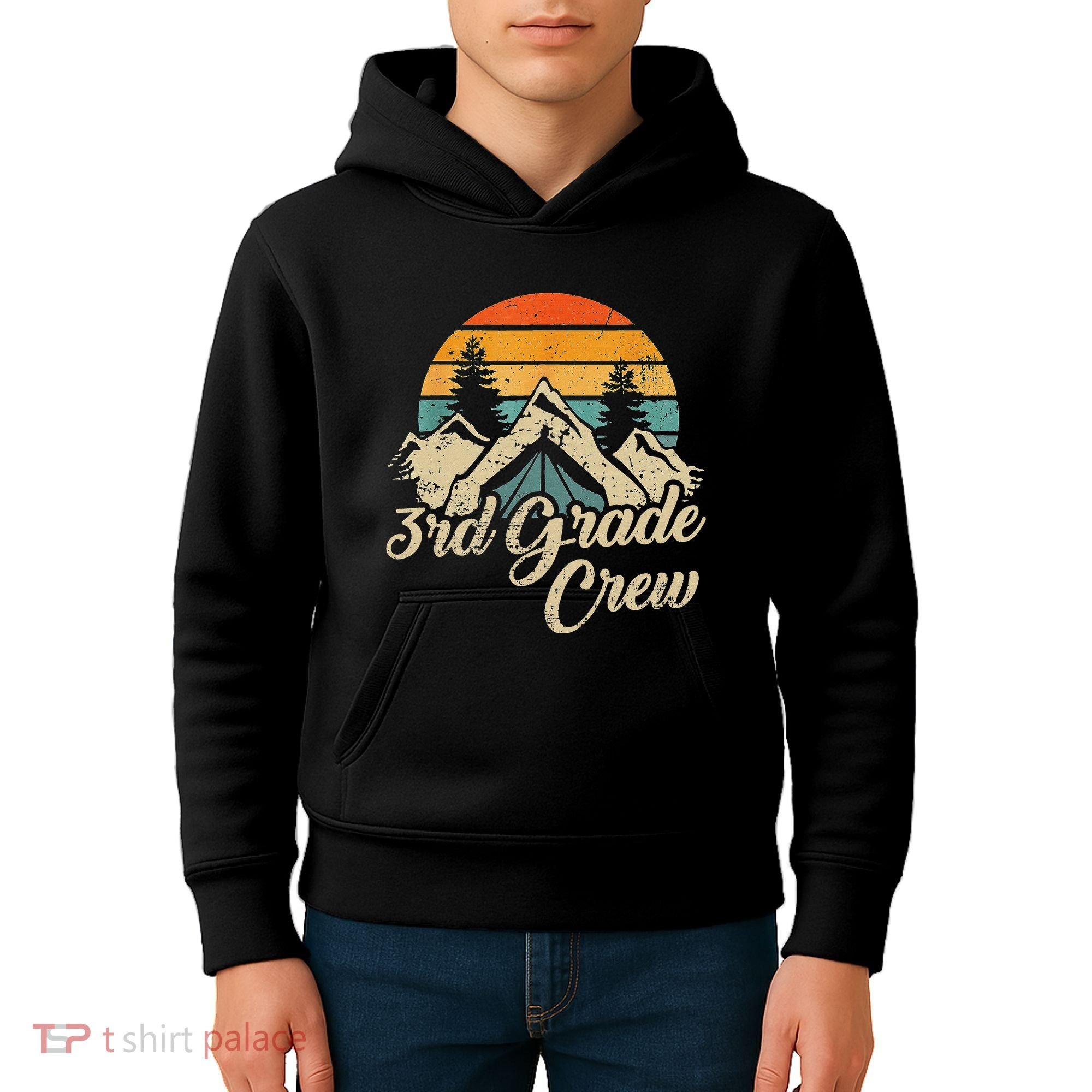 3rd Grade Crew Back To School After Camping Trip Love Camp Kids Hoodie
