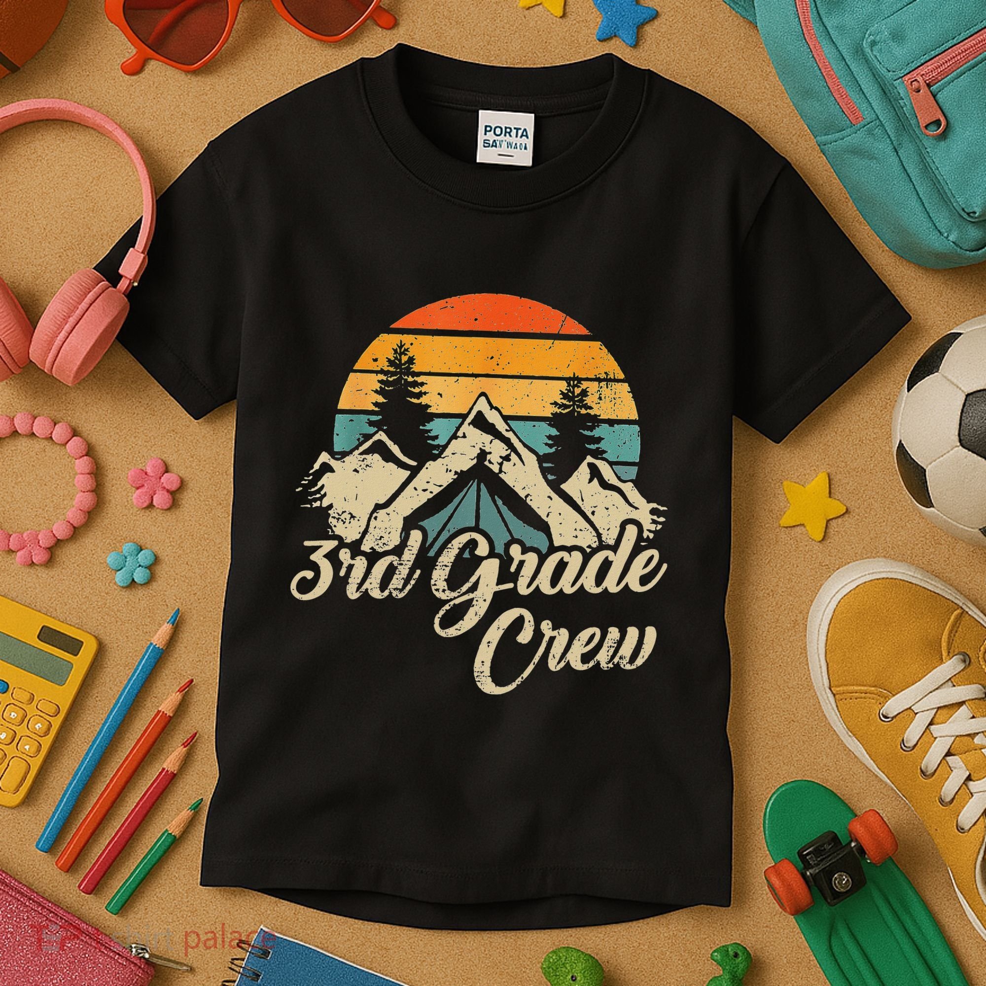 3rd Grade Crew Back To School After Camping Trip Love Camp Kids T-Shirt