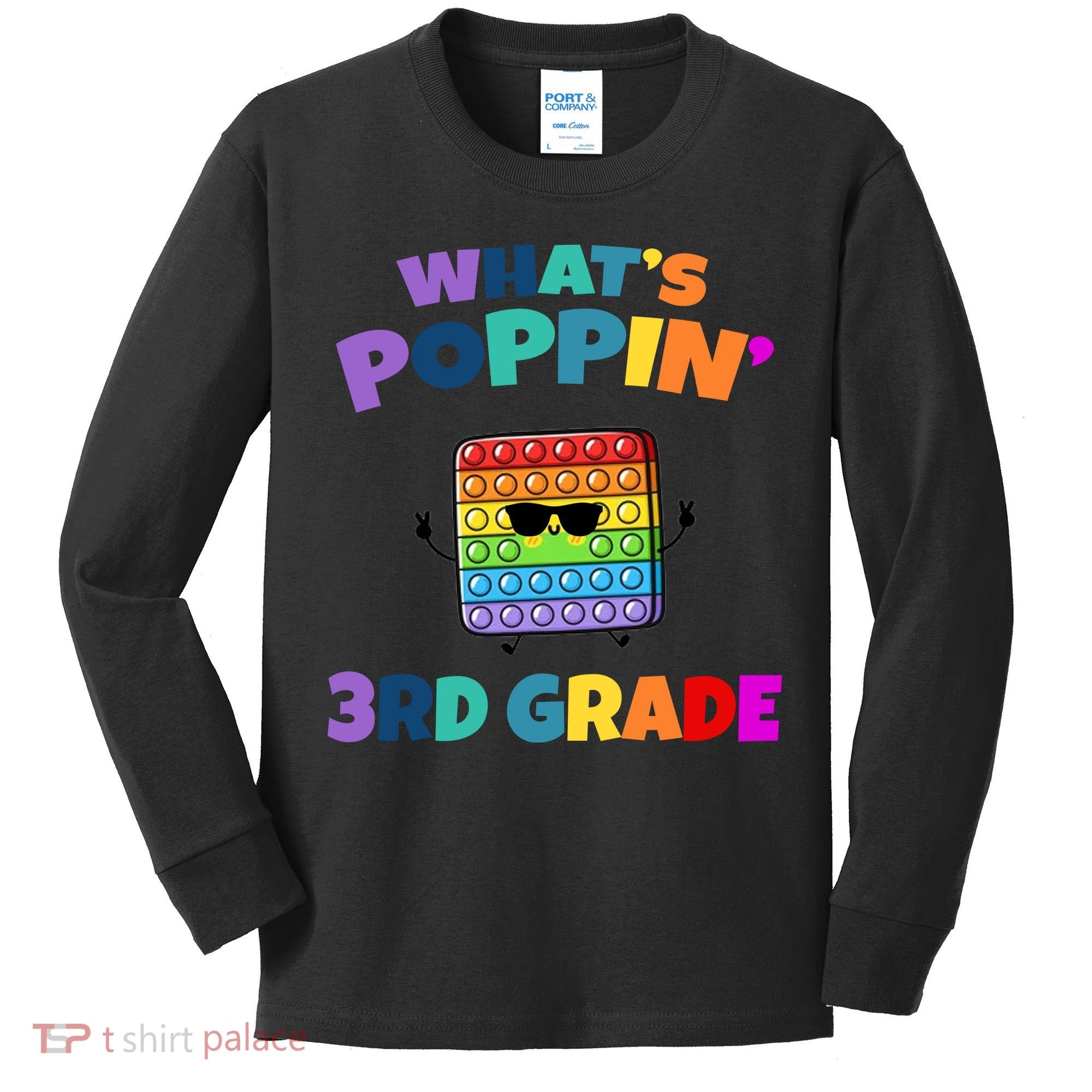 3rd Grade First Day Of School Pop It Kids Long Sleeve Shirt