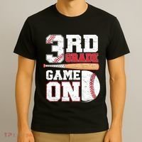 3rd Grade Game On Back To School Baseball Boy Third Grade T-Shirt thumb 3