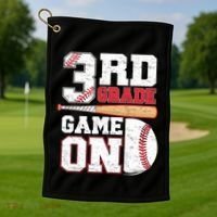 3rd Grade Game On Back To School Baseball Boy Third Grade Golf Towel thumb 1