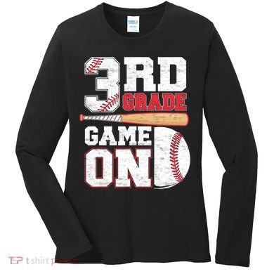 3rd Grade Game On Back To School Baseball Boy Third Grade Women's Long Sleeve Shirt