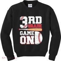 3rd Grade Game On Back To School Baseball Boy Third Grade Kids Sweatshirt thumb 0