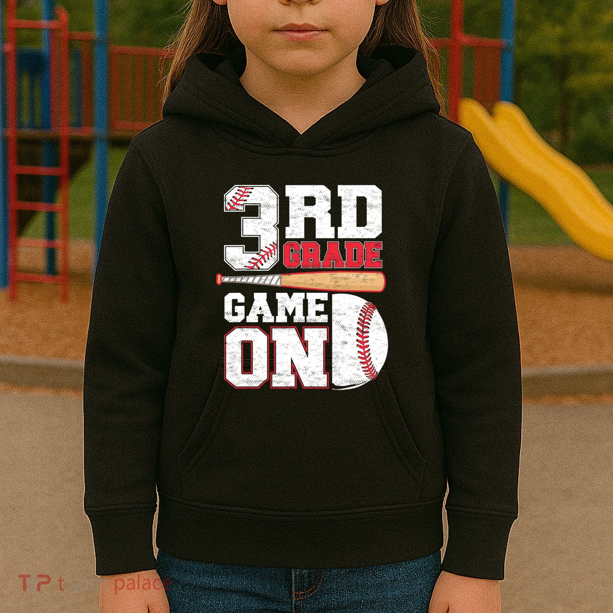 3rd Grade Game On Back To School Baseball Boy Third Grade Kids Hoodie