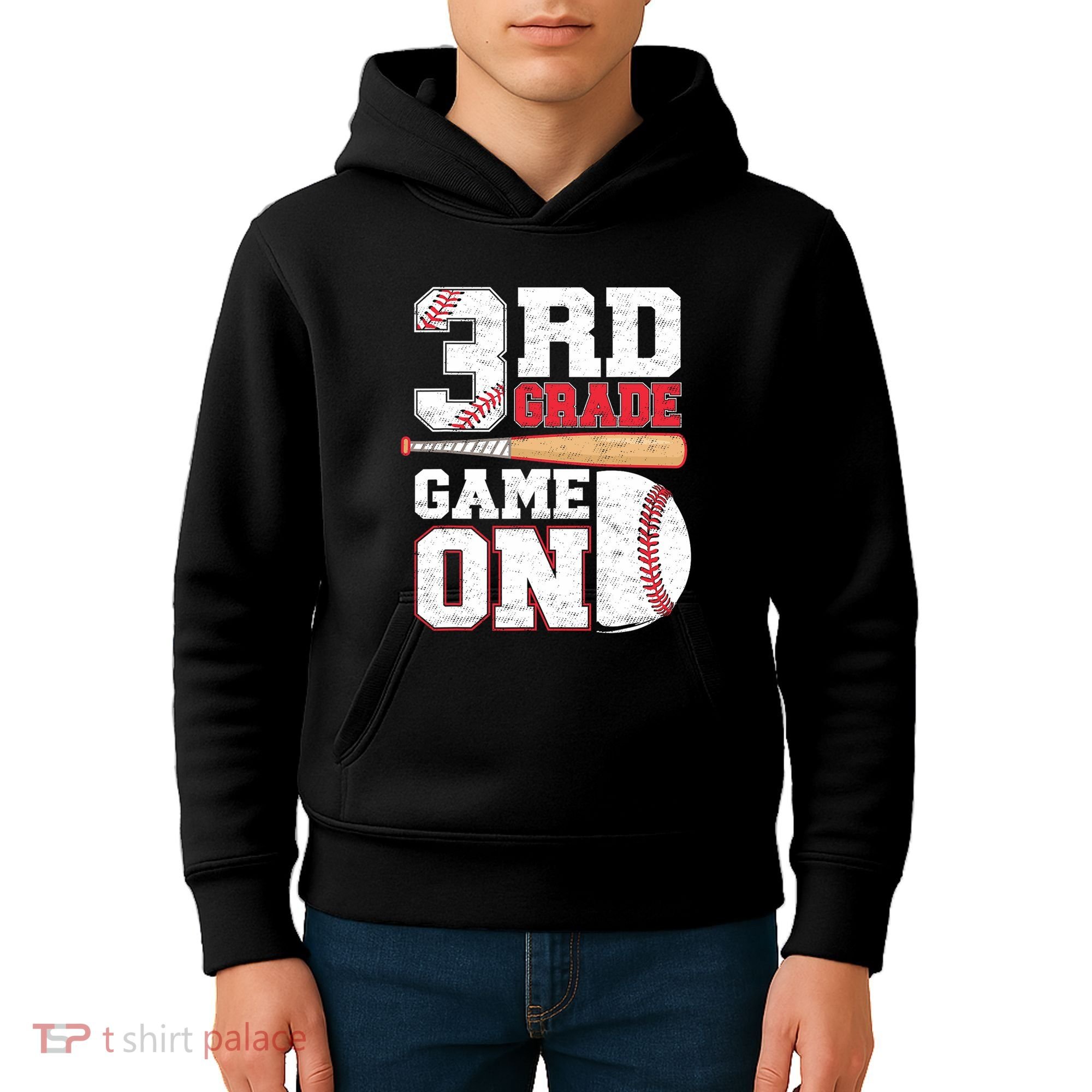 3rd Grade Game On Back To School Baseball Boy Third Grade Kids Hoodie