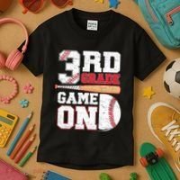 3rd Grade Game On Back To School Baseball Boy Third Grade Kids T-Shirt thumb 3
