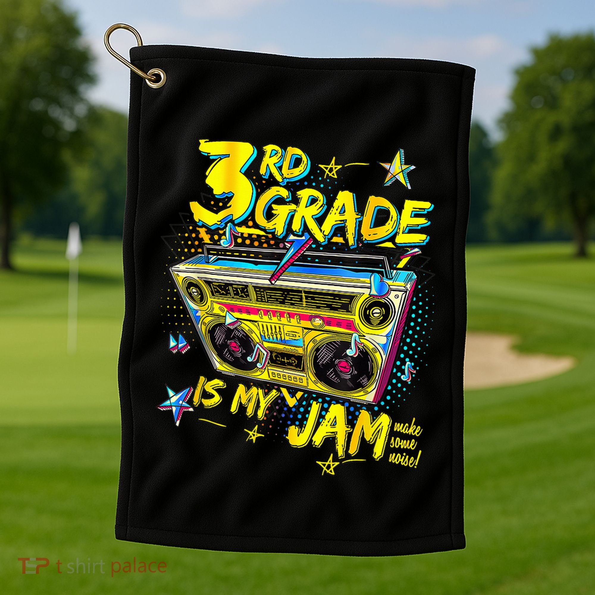 3rd Grade Is My Jam 80s Boombox Third Grade Back To School Golf Towel