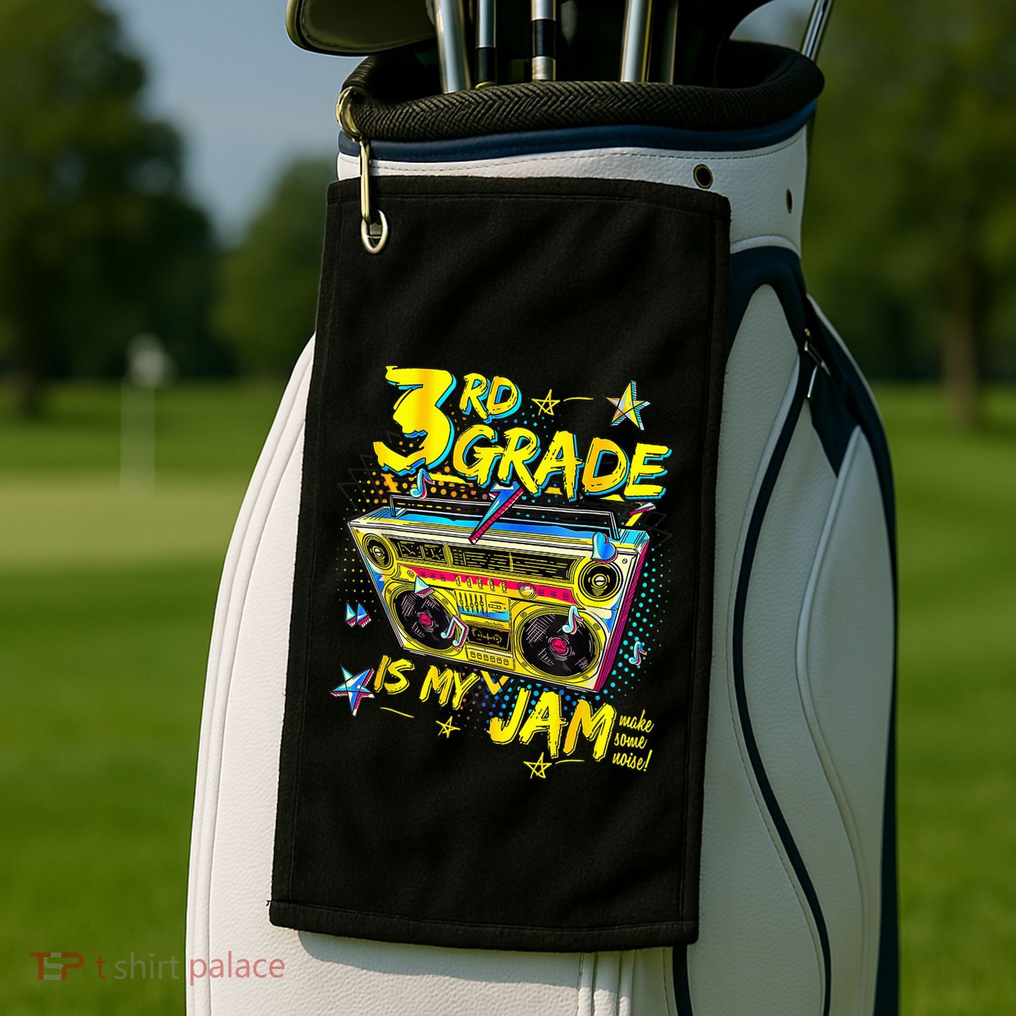 3rd Grade Is My Jam 80s Boombox Third Grade Back To School Golf Towel
