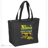 3rd Grade Is My Jam 80s Boombox Third Grade Back To School Tote Bag thumb 2