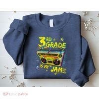 3rd Grade Is My Jam 80s Boombox Third Grade Back To School Sweatshirt thumb 2