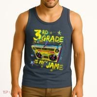 3rd Grade Is My Jam 80s Boombox Third Grade Back To School Tank Top thumb 3