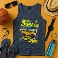3rd Grade Is My Jam 80s Boombox Third Grade Back To School Tank Top thumb 4