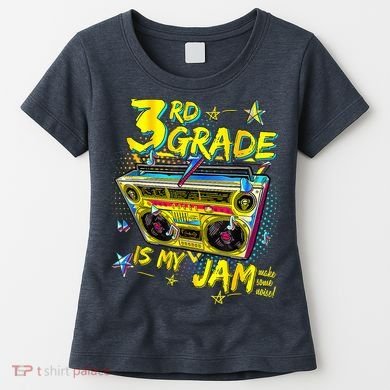 3rd Grade Is My Jam 80s Boombox Third Grade Back To School Women's T-Shirt