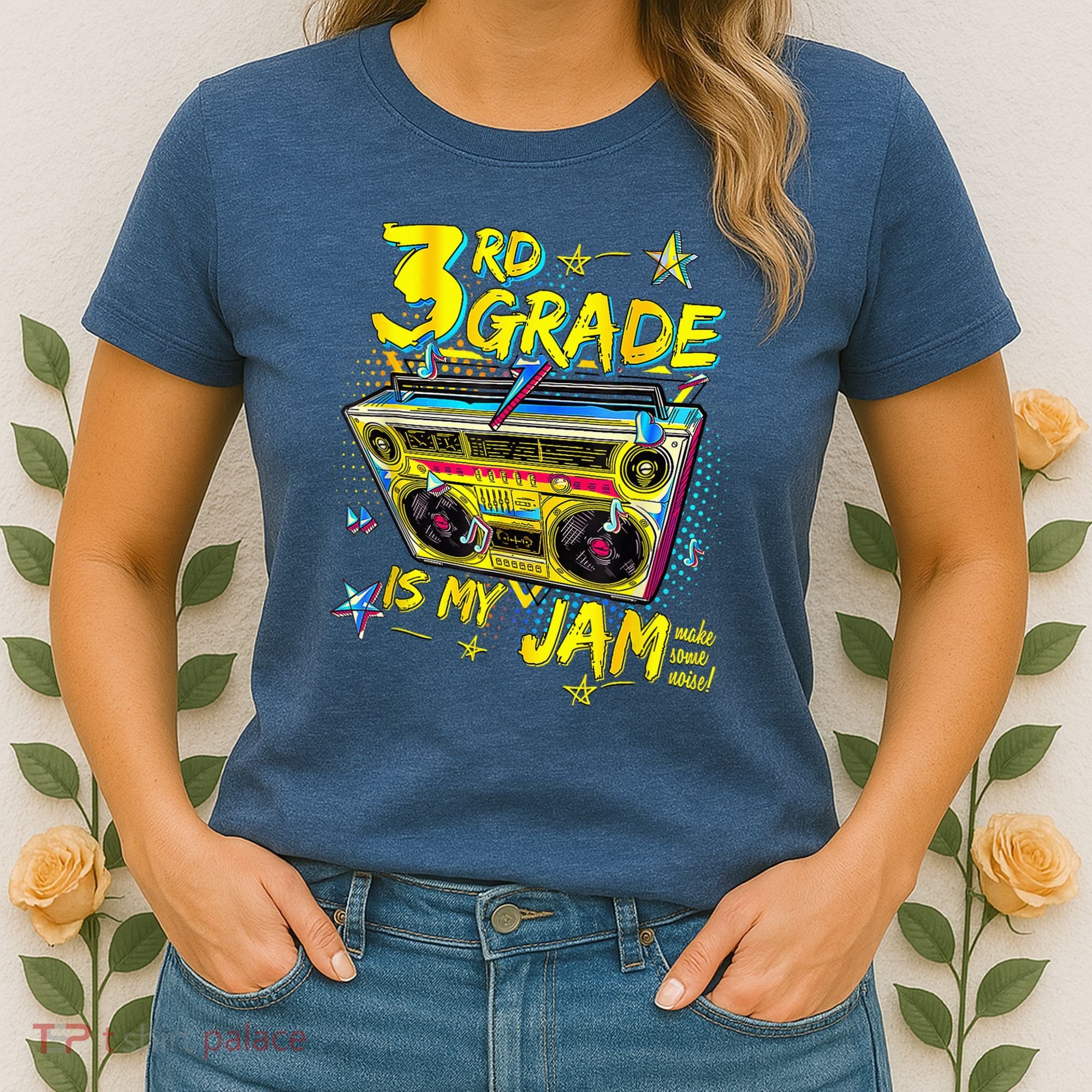 3rd Grade Is My Jam 80s Boombox Third Grade Back To School Women's T-Shirt