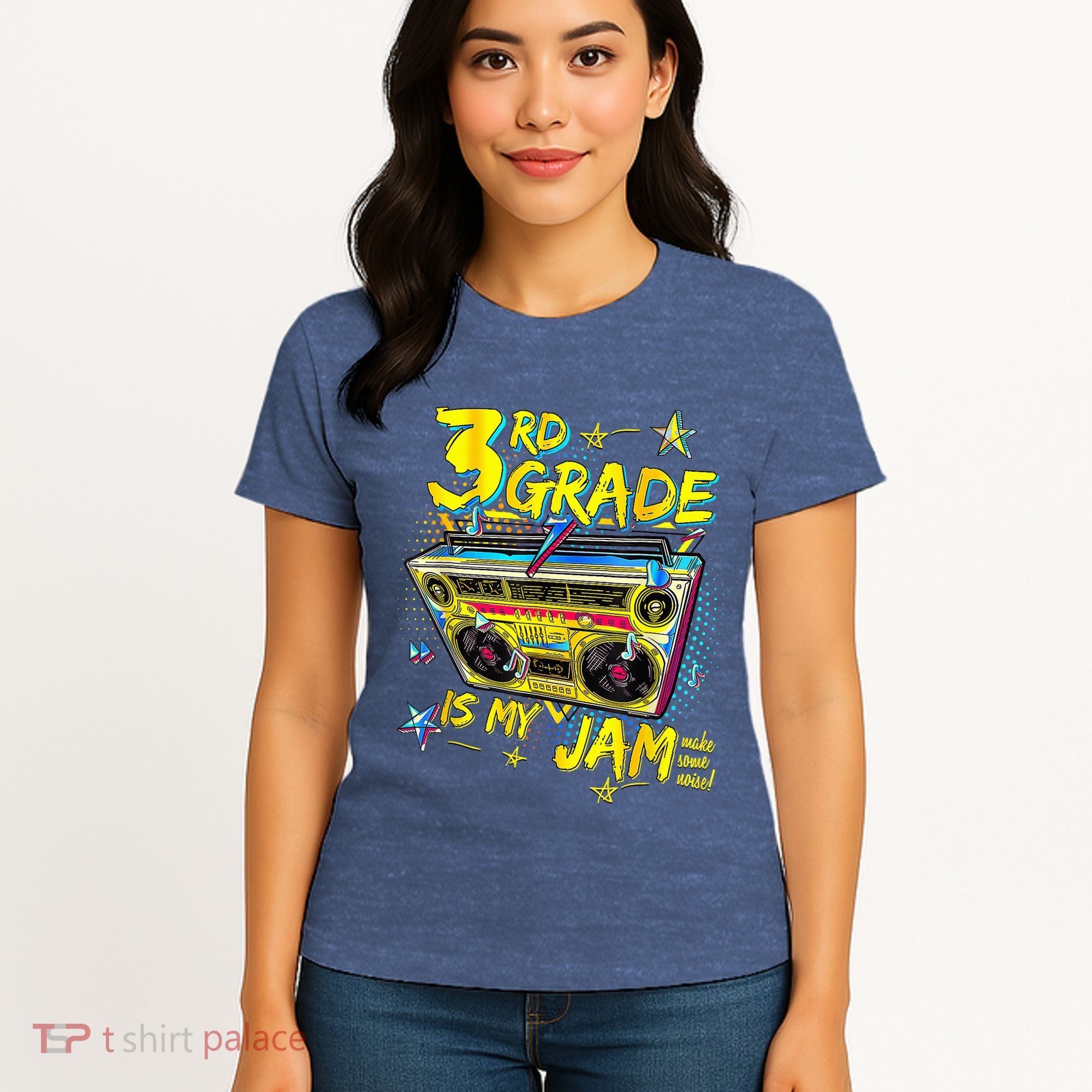 3rd Grade Is My Jam 80s Boombox Third Grade Back To School Women's T-Shirt