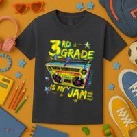 3rd Grade Is My Jam 80s Boombox Third Grade Back To School Kids T-Shirt thumb 3