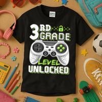 3rd Grade Level Unlocked For Back To School Kids T-Shirt thumb 3