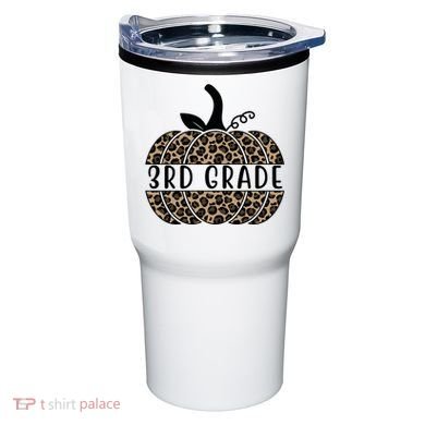 3rd Grade Leopard Pumpkin Tumbler
