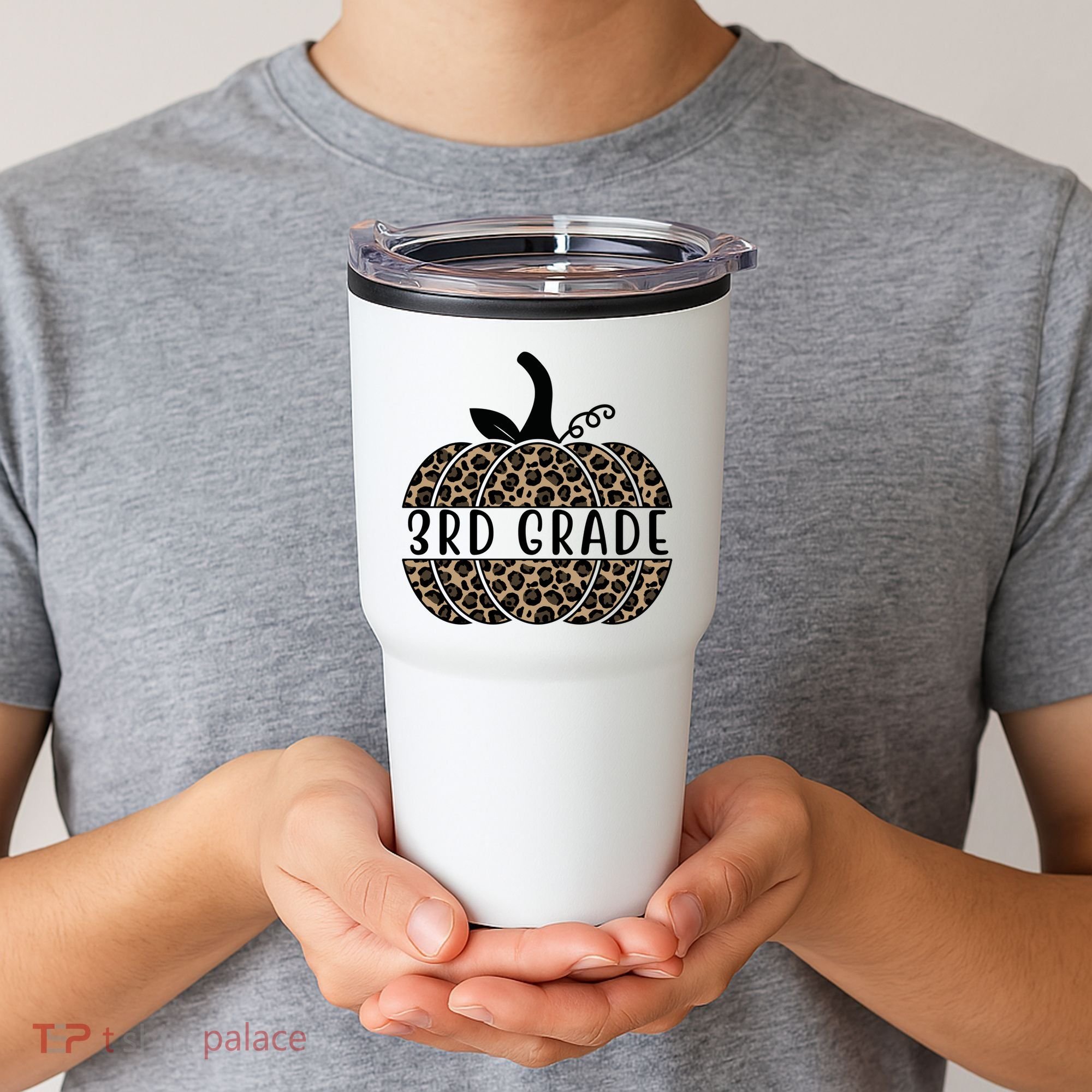 3rd Grade Leopard Pumpkin Tumbler